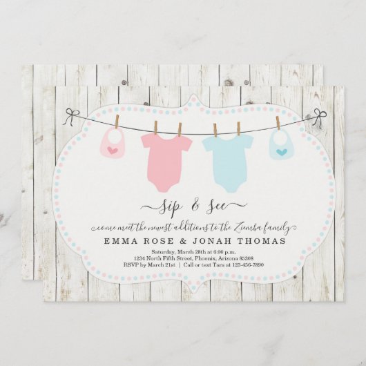 Persoonlijke knul en meisjesknijpen Sip & See Uitn Kaart (Voorkant / Achterkant)