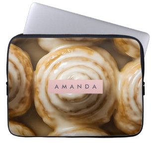 Persoonlijke knusse kaneelrolkrul laptop sleeve