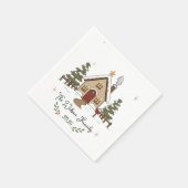 Persoonlijke knusse Kerst Cottage Servet (Hoek)
