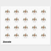 Persoonlijke knusse Kerst Cottage Vierkante Sticker (Vel)