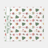 Persoonlijke knusse kerstboom fleece deken (Voorkant (Horizontaal))