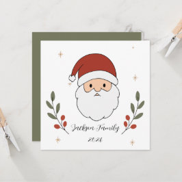 Persoonlijke knusse Kerstman kerst plat kaart