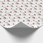 Persoonlijke knusse Kerstman Kerstmis Cadeaupapier (Hoek)