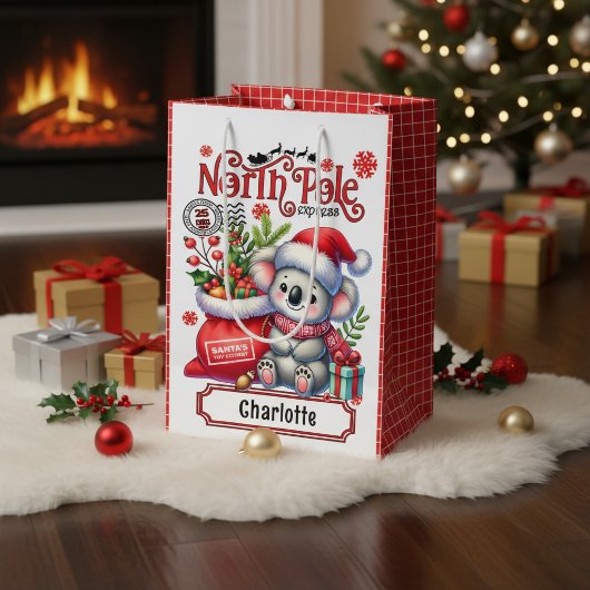 Persoonlijke Koala Kerst Naam Medium Cadeauzakje