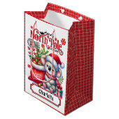 Persoonlijke Koala Kerst Naam Medium Cadeauzakje (Voorkant Gekanteld)