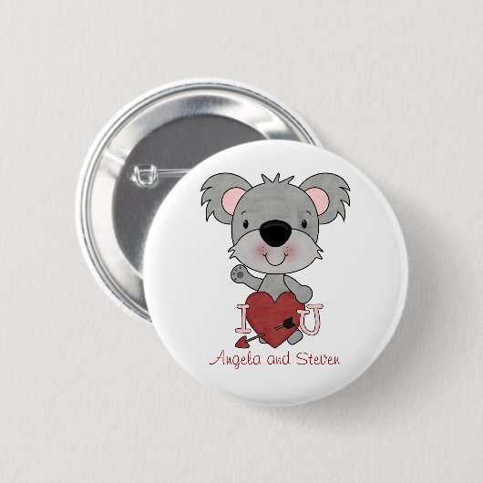 Persoonlijke Koala Love Button (Voorkant /achterkant)