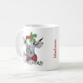 Persoonlijke Koe Mooey kerstkoffie Mok (Voorkant links)