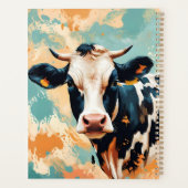 Persoonlijke Koe Portret Kleurensplash Planner (Achterkant)