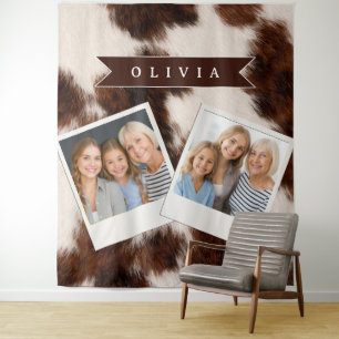 Persoonlijke koeienprint cowgirl western stijl cad wandkleed