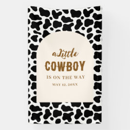 Persoonlijke koeienprintbanner voor eerste rodeo spandoek