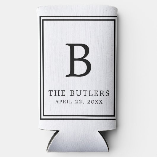 Persoonlijke Koelbox voor zwarte en witte bruiloft Seltzer Blikjeskoeler (Voorkant)