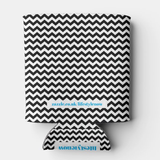 Persoonlijke Koelbox - Zwarte zigzag Blikjeskoeler (Achterkant)