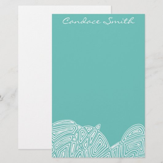 Persoonlijke koele golven briefpapier (Voorkant / Achterkant)