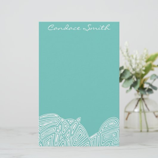 Persoonlijke koele golven briefpapier (Staand voorkant)