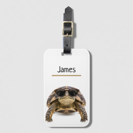 Persoonlijke Koele Schildpad Bagage Naam Bagagelabel (Voorkant (verticaal))