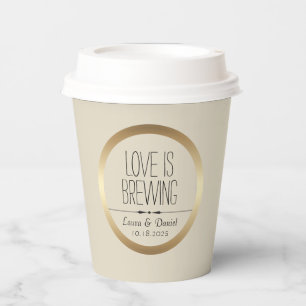 Persoonlijke koffie voor bruid en bruidegom papieren bekers