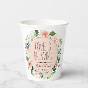 Persoonlijke koffie voor bruid en bruidegom papieren bekers