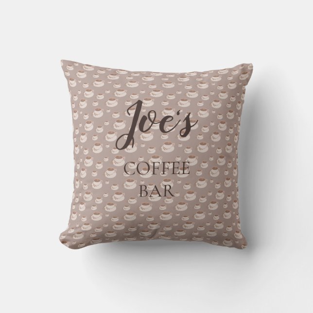 Persoonlijke koffiebar station throw kussen (Voorkant)