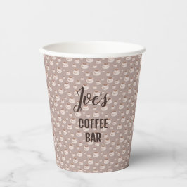 Persoonlijke koffiebarstation papieren borden bekers