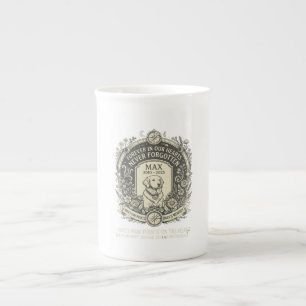 Persoonlijke koffiebeker bij verlies van huisdier porselein kop