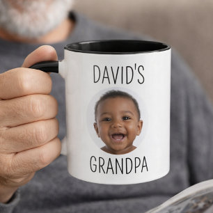Persoonlijke koffiebeker met babyfoto van opa mok