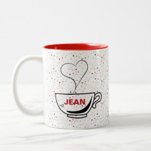 Persoonlijke koffiebeker met twee kleuren 'Love Co Tweekleurige Koffiemok