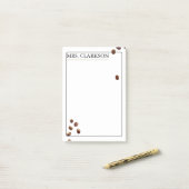 Persoonlijke koffieboon-esthetische cadeau voor le post-it® notes (Op bureau)