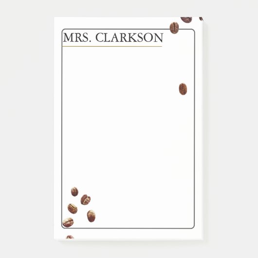 Persoonlijke koffieboon-esthetische cadeau voor le post-it® notes (Voorkant)