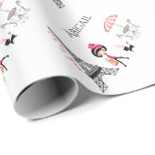 Persoonlijke koffiebranderij en kattengiffeltoren cadeaupapier (Rol Hoek)