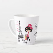 Persoonlijke koffiebranderij en kattengiffeltoren latte mok (Linkerhoek)