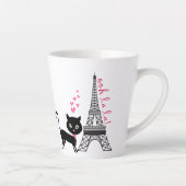 Persoonlijke koffiebranderij en kattengiffeltoren latte mok (Rechts)