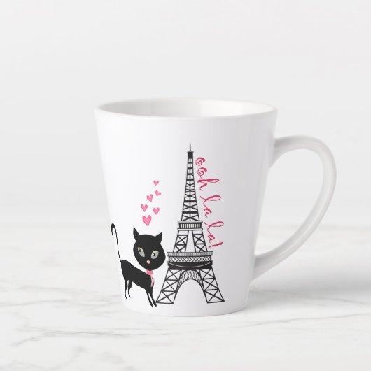 Persoonlijke koffiebranderij en kattengiffeltoren latte mok (Rechts)