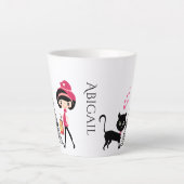 Persoonlijke koffiebranderij en kattengiffeltoren latte mok (Voorkant)