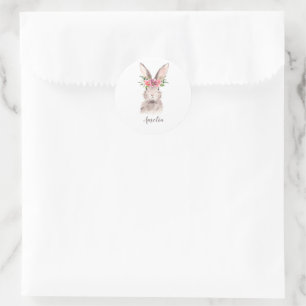 Persoonlijke koffiebunny ronde sticker