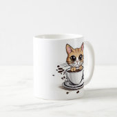 Persoonlijke koffiekat ontwerp mok (Voorkant rechts)