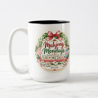 Persoonlijke koffiemok cadeau voor Mahjong-speler Tweekleurige Koffiemok