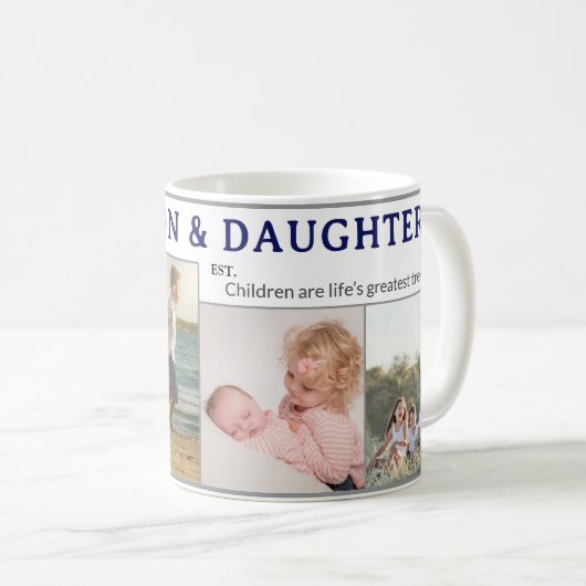 Persoonlijke koffiemok cadeau voor zoon en dochter (Voorkant rechts)