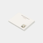 Persoonlijke koffiemok met bloemenprint post-it® notes (Schuin)