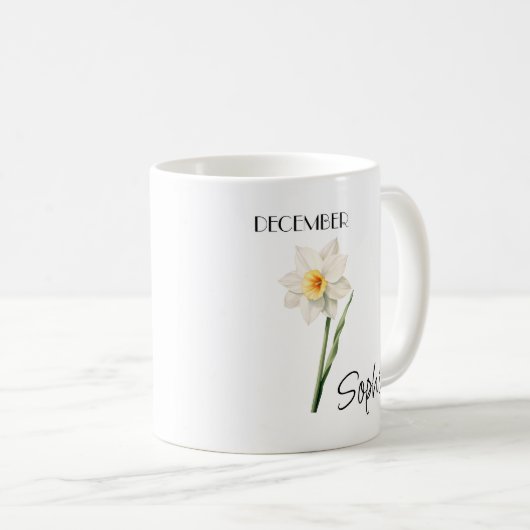 Persoonlijke koffiemok met decemberbloem (Voorkant rechts)