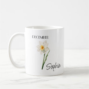 Persoonlijke koffiemok met decemberbloem