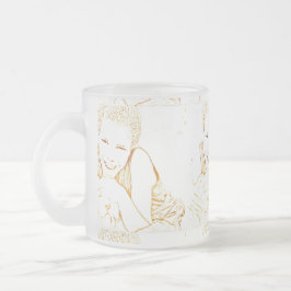 Persoonlijke koffiemok met foto van kind matglas koffiemok