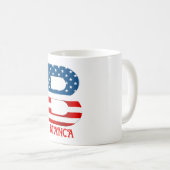 Persoonlijke koffiemok met monogram 4 juli (Voorkant rechts)