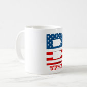 Persoonlijke koffiemok met monogram 4 juli (Voorkant links)