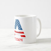 Persoonlijke koffiemok met monogram voor 4 juli (Voorkant rechts)