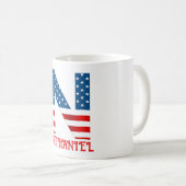Persoonlijke koffiemok met monogram voor 4 juli (Voorkant rechts)