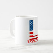 Persoonlijke koffiemok met monogram voor 4 juli (Voorkant links)