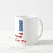 Persoonlijke koffiemok met monogram voor 4 juli (Voorkant rechts)