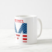 Persoonlijke koffiemok met monogram voor 4 juli (Voorkant rechts)