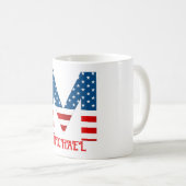 Persoonlijke koffiemok met monogram voor 4 juli (Voorkant rechts)