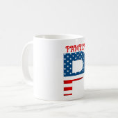 Persoonlijke koffiemok met monogram voor 4 juli (Voorkant links)